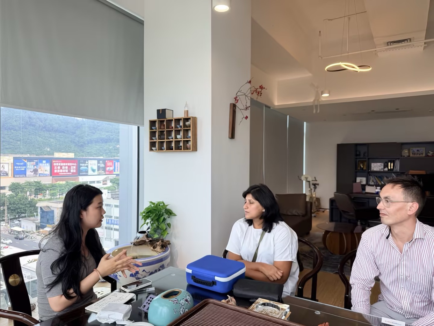 Business discussion between LEIN team and visiting customers
